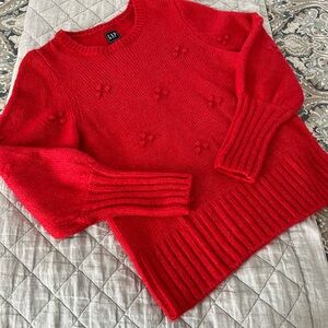 GAP Women's Bright Red Crew Neck Sweater